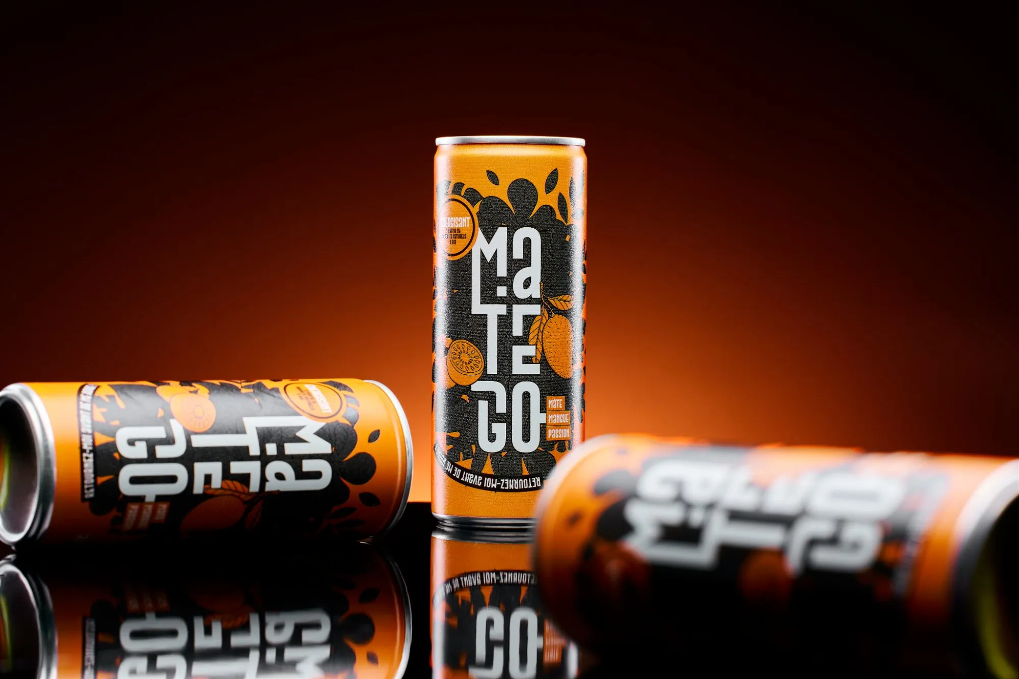 Canette MATEGO saveur Mangue · Passion — boisson énergisante naturelle à base de maté